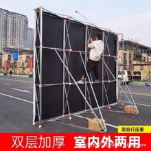 批发广告桁架喷绘背景架折叠拉网展架大型签到墙展示架子户外防风