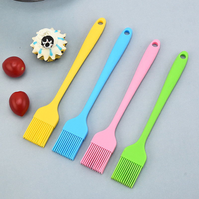 Wholesale Color Butter Brush Integrated Oil Brush Kitchen Stove Tea and Barbecue Silicone Brush Outdoor Barbecue Brush Small Size