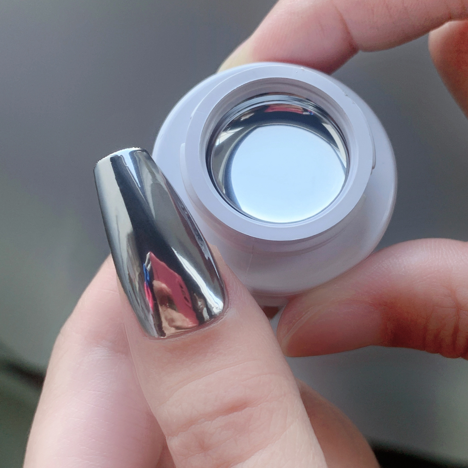 New Japanese Mirror Metal Phototherapy Plastic Painted Silver Mirror Transparent Super Flash Nail Polish Hook Glue Wholesale