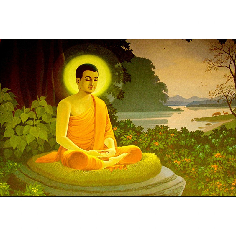 钻石画客厅佛教佛像释迦牟尼佛菩提树下开悟成道自己绣手工十字绣