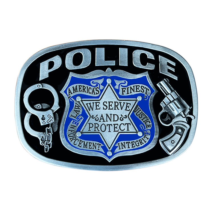现货锌合金手枪手铐美国警察皮带扣西部牛仔欧美外贸跨境电商供应