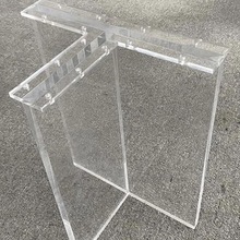 亚克力桌腿高透明T形加工广告制作有机玻璃桌脚厚板茶几腿制作