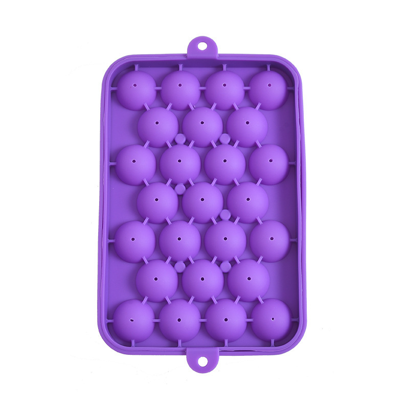 Silicone Small Ice Hockey 25 Grid Ice Tray Food Grade round Whiskey Ice Hockey Mold Ice Cube Mold