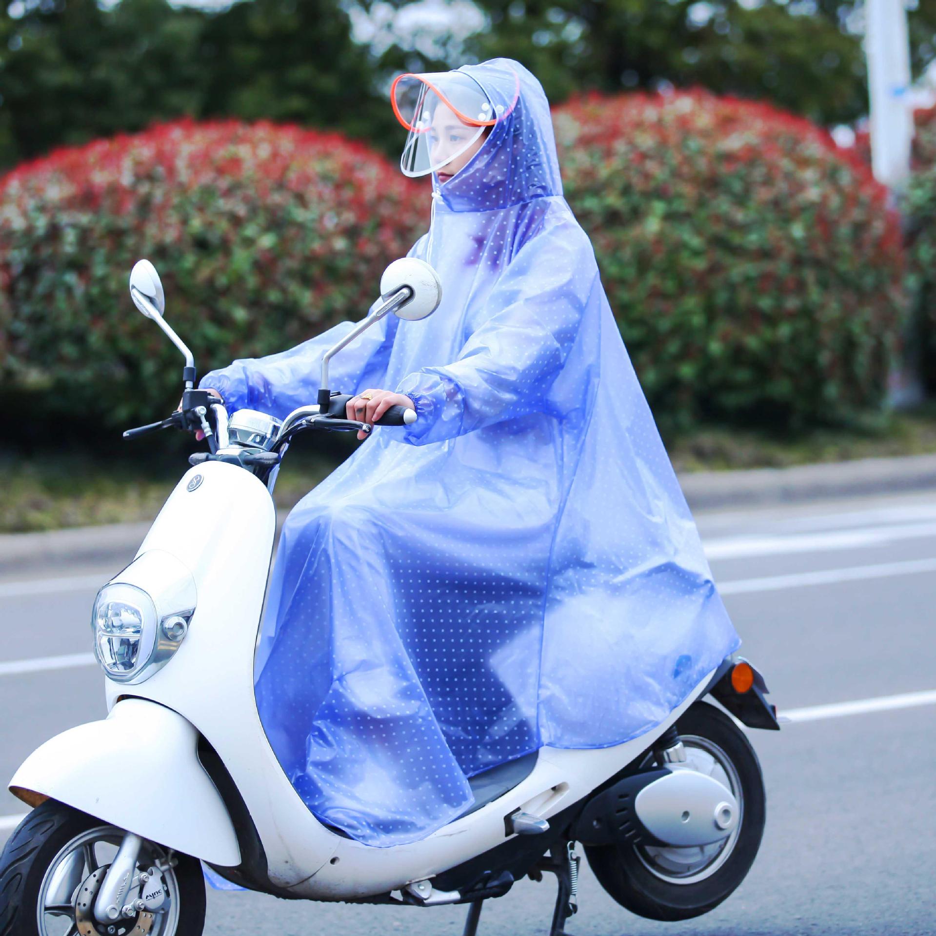 雨衣电动车有袖雨披单人女士成人带袖雨衣电瓶车摩托车透明雨衣