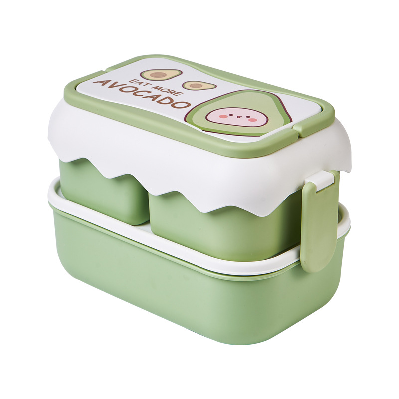 Independent Divided Lunch Box Portable Microwaveable Heated Bento Box Student Cute Children Cartoon Lunch Box Cross-Border