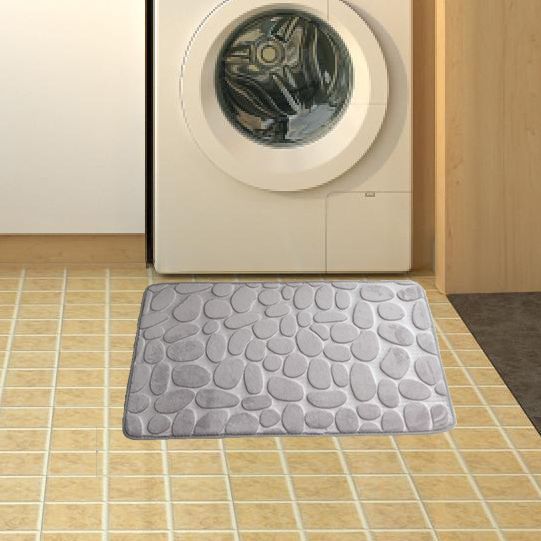 Factory Direct Sales Wholesale Foreign Trade Monochrome Embossed Bathroom Bathroom Entrance Water-Absorbing Non-Slip Mat Fabric Skin-Friendly and Comfortable