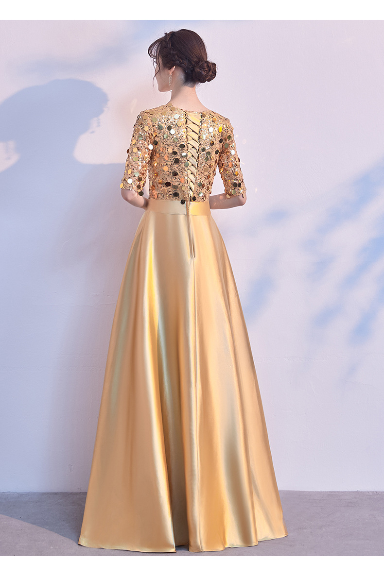 大合唱团礼服女2022新款演出服长款亮片独唱现代主持人气质合唱服