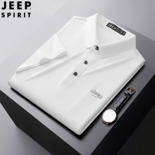 JEEP SPIRIT男帅气男短袖翻领polo衫t恤2023夏季新款男装宽松半袖