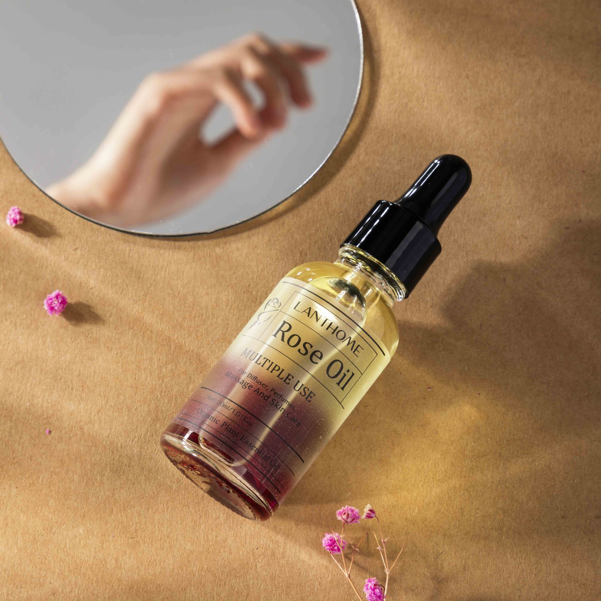 莲碧泉lanthome玫瑰油 植萃嫩肤深层润肤保湿按摩清爽精华护肤油