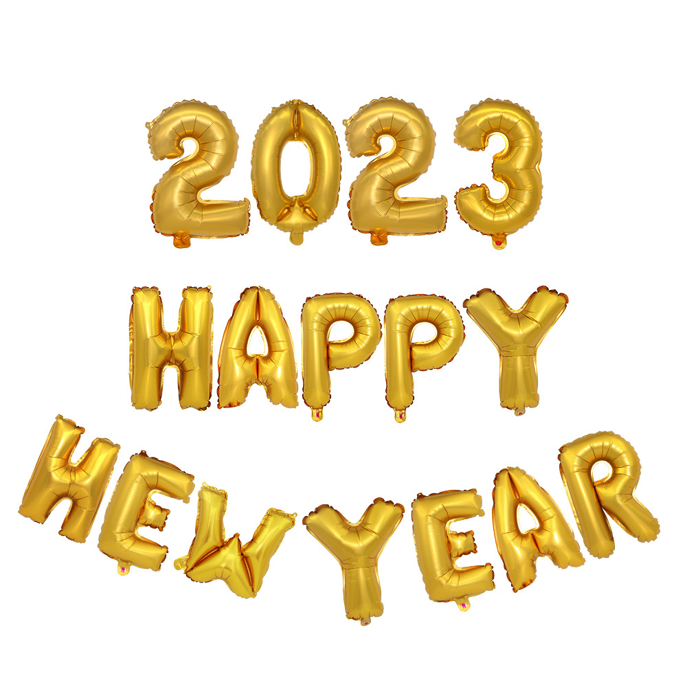 2023 happy new year新年气球套餐 公司跨年装饰元旦布置铝膜气球