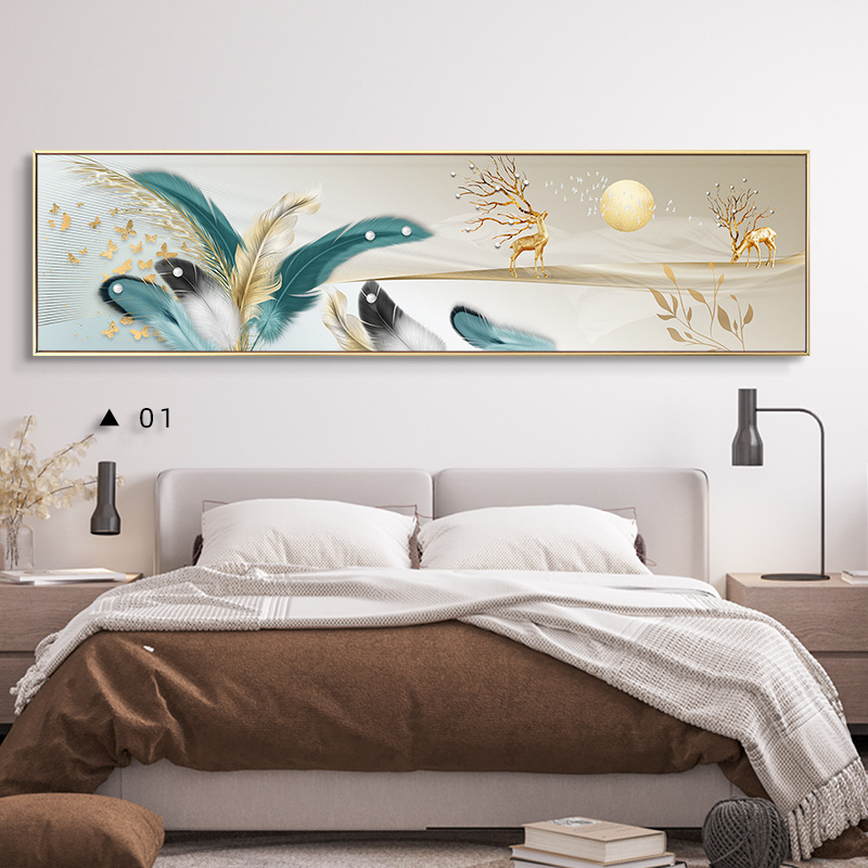 卧室床头装饰画酒店宾馆房间挂画现代简约主卧背景墙画样板间壁画