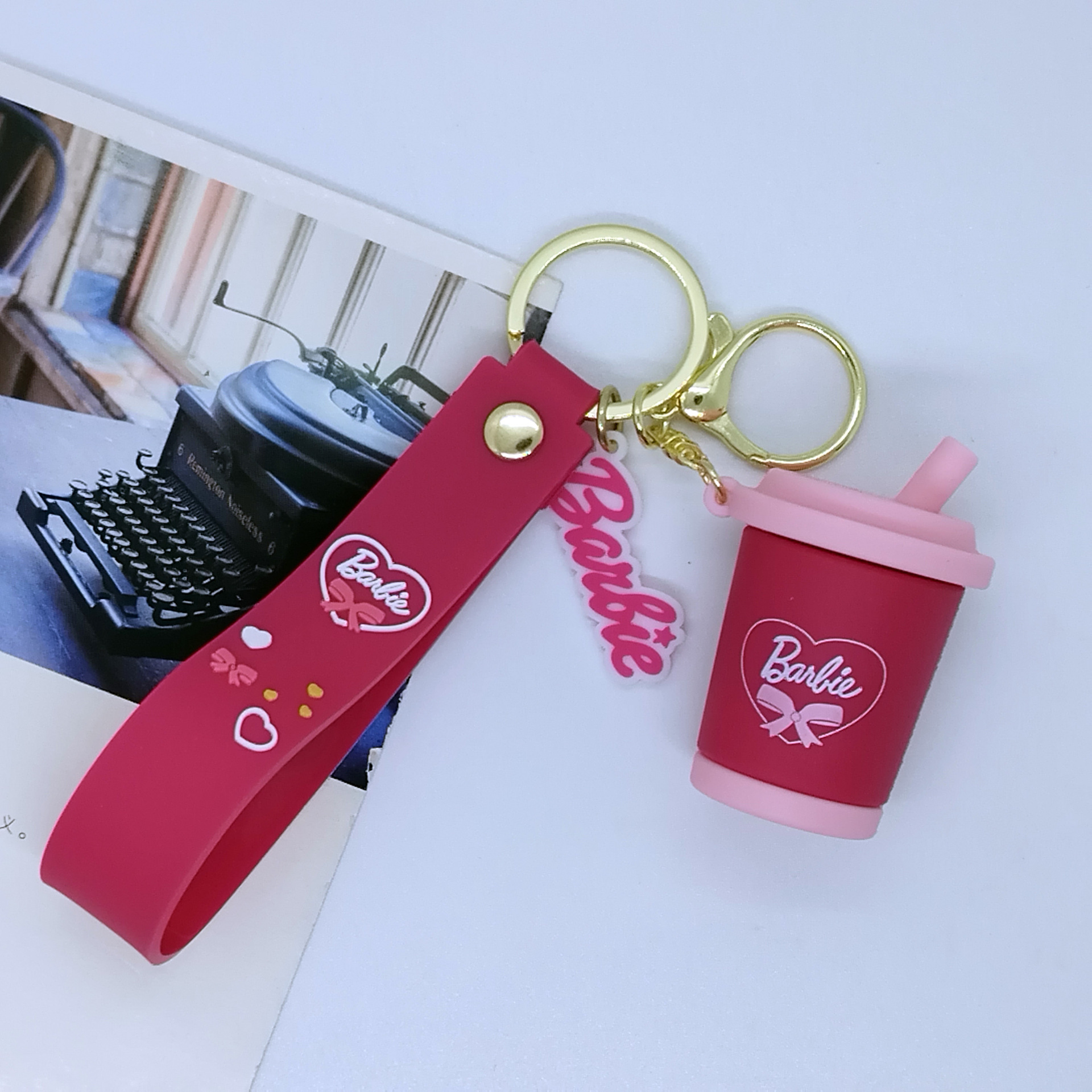 New Cross-Border Creative Cartoon Barbie Cup Keychain Pendant Bag Car Key Chain Accessories Gift Wholesale