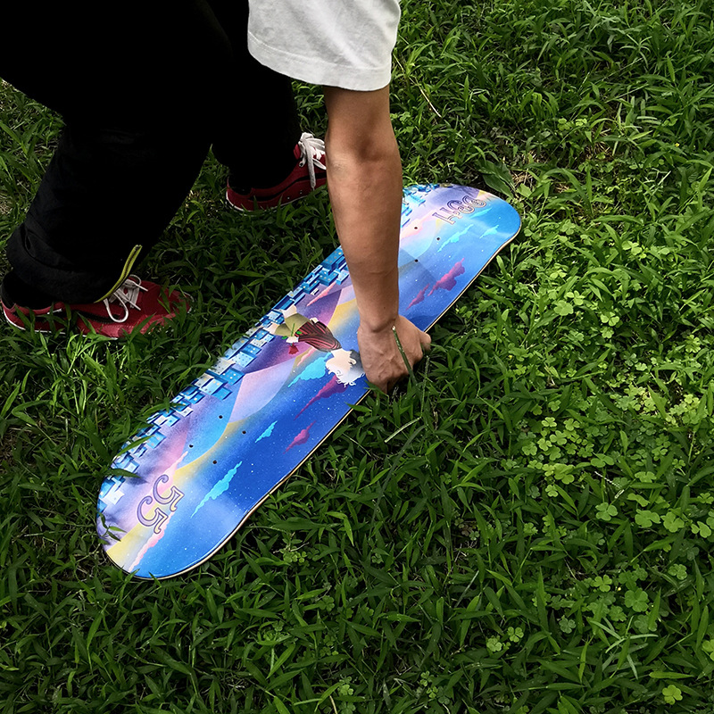 55滑板店 dbh 联名款专业滑板板面 众里寻她 双翘板 套装-阿里巴巴