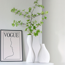 白色陶瓷花瓶摆件客厅插花吊钟水培绿植感奶油风电视柜装饰品