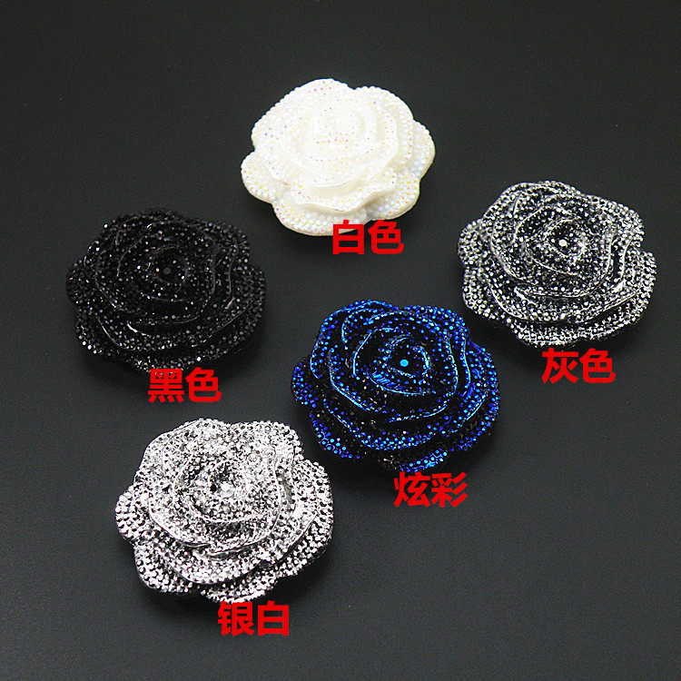 花型纽扣 时尚服装大衣风衣皮草裘皮装饰扣黑色白色大号扣子