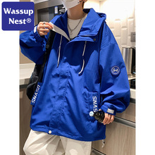 WASSUP克莱因蓝外套男士春秋款潮流潮牌春季夹克冲锋衣休闲上衣服