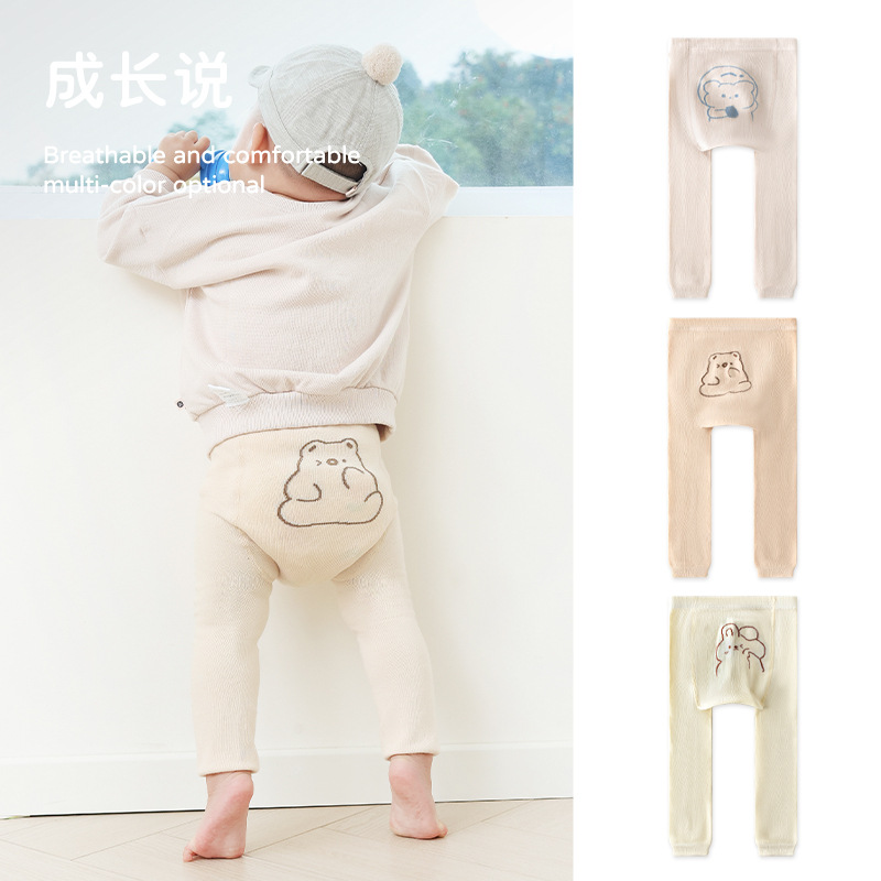 Girls' Leggings Autumn New Class A Korean Style Cartoon Cute Baby Newborn Baby Pantyhose Children's Pants