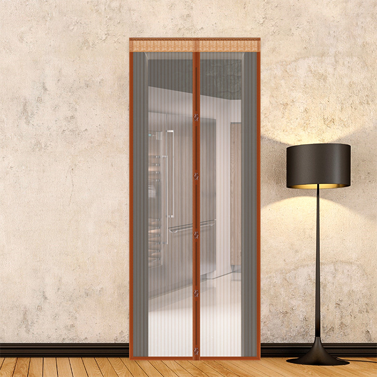 买就送2包粘扣磁性门帘条纹门帘防蚊门帘夏季磁性纱门加密网格帘