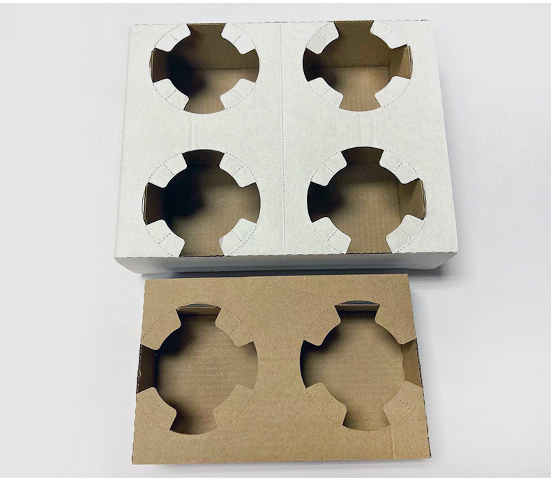 手提杯托牛皮纸瓦楞纸2格4格6格手提杯托奶茶咖啡饮料找包杯托