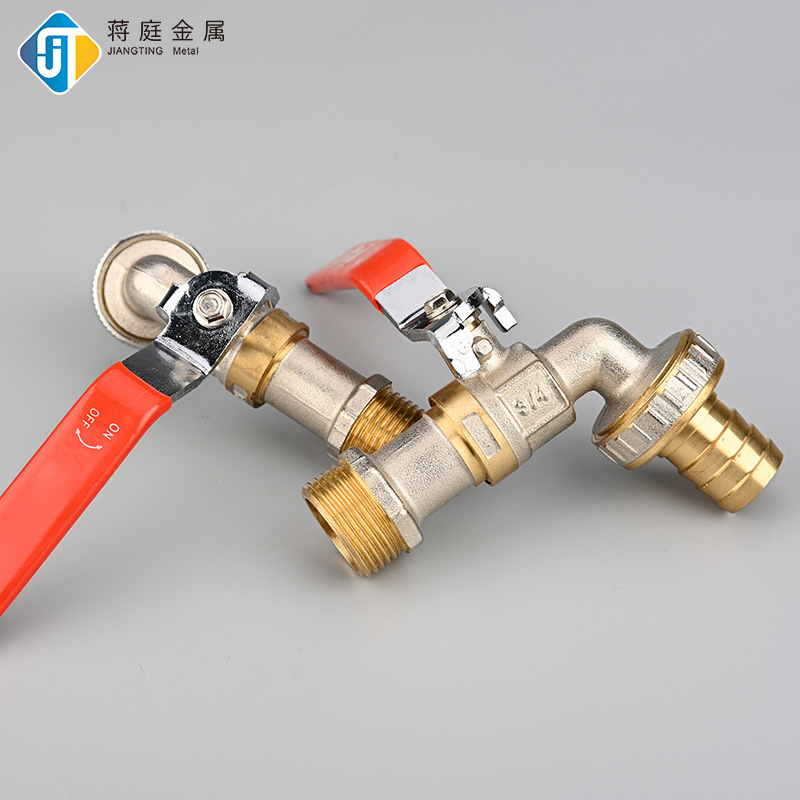 Brass Electroplating Water Faucet Faucet Wholesale Outdoor Water Tap Four Points Six Points Kitchen Garden Brass Washing Machine Water Faucet