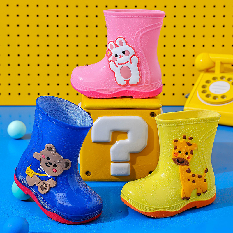 2024新款儿童雨鞋男童女童可爱卡通宝宝水鞋防滑软底小孩雨靴防水
