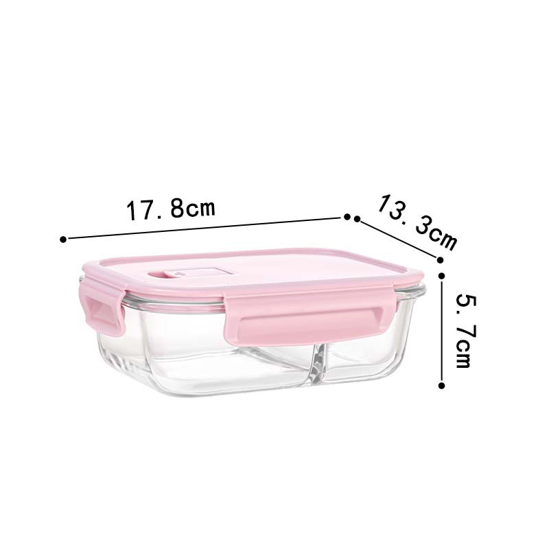 Insulated Glass Lunch Box Heat-Resistant Glass Crisper Bento Box Ins Kitchen Tableware Student Fruit Lunch Box Girl