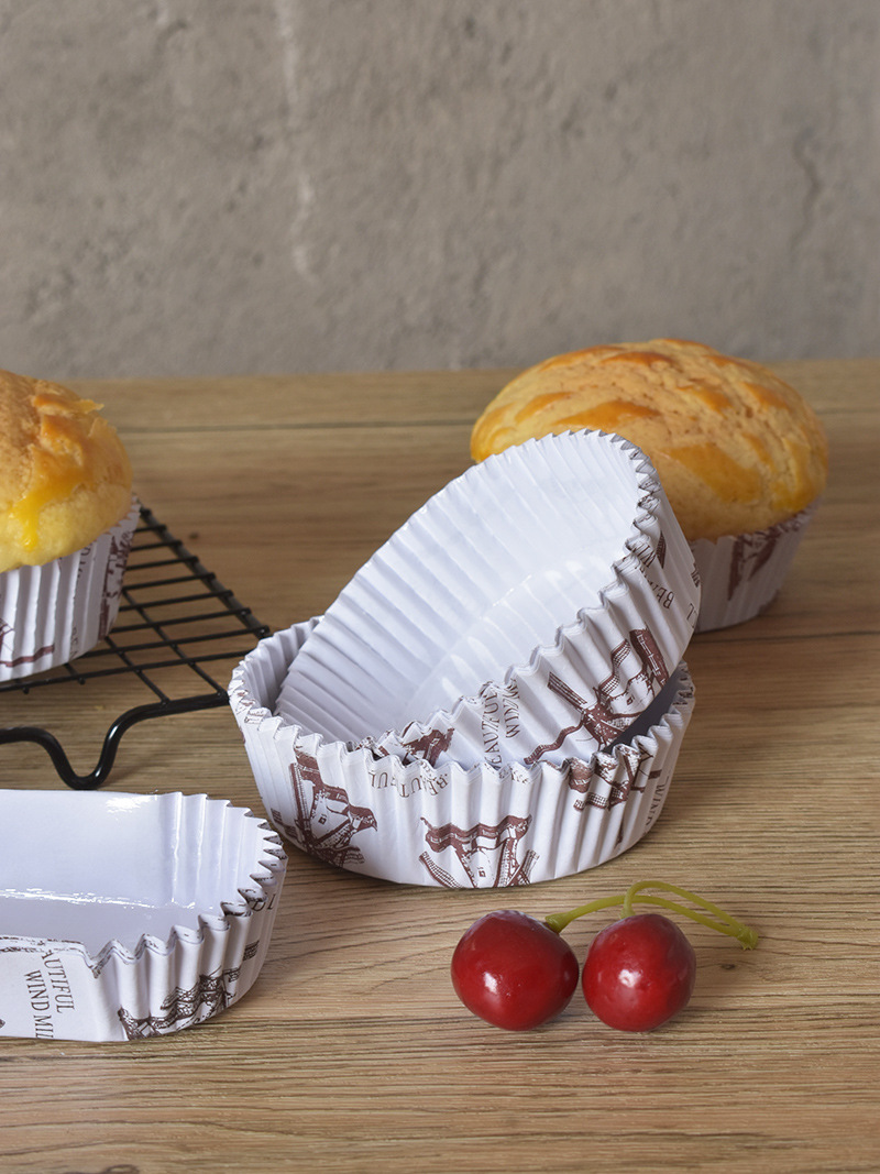 面包纸托菠萝包纸模具烘焙托纸硬耐高温热狗蛋糕淋膜杯一次性8cm