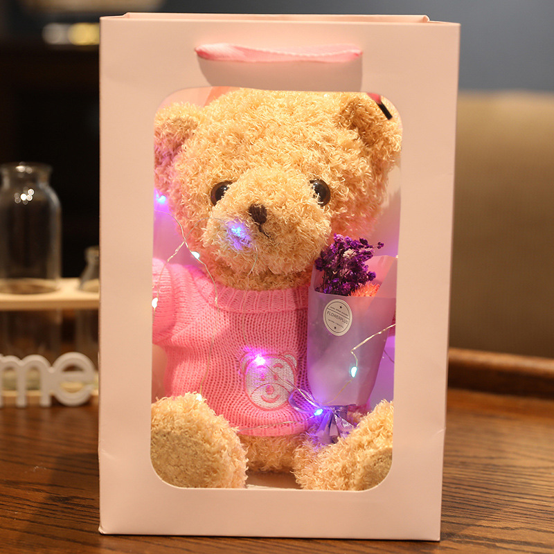 送闺蜜生日礼物泰迪熊玩偶女孩子学生党礼盒装送花小熊情人节礼品