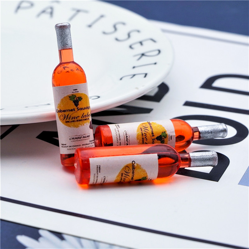 Cross-Border Hot Resin Food and Play Simulation Red Wine Bottle Creative Diy Small Bottle Drink Decoration Phone Case Accessories