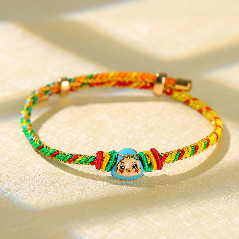 Dragon Boat Festival Colorful Rope Hand-Woven Colorful Gold Silk Bracelet Red Gold Thread Carrying Strap High-End Jewelry Wholesale