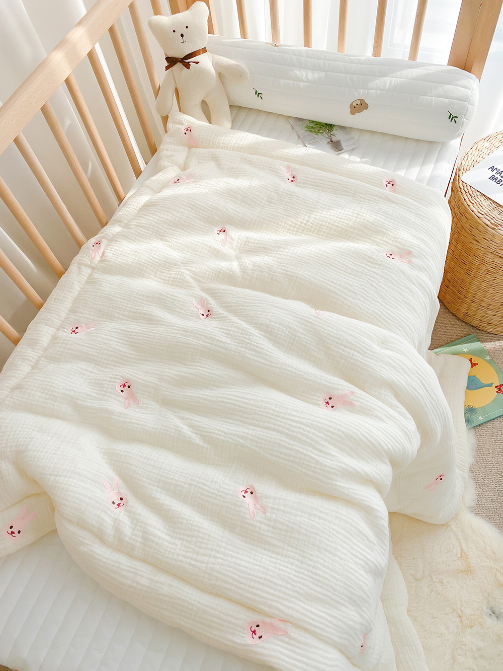 Korean Cream Baby Quilt Pure Cotton Baby Four Seasons Airable Cover Newborn Baby Child Kindergarten Nap Quilt
