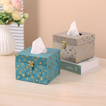 木质绒布纸巾盒复古轻奢抽纸盒家用客厅茶几卧室酒店商用餐巾纸盒