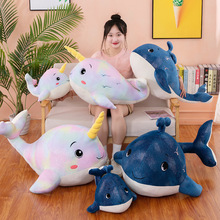 跨境大号鲸鱼公仔可爱软体海洋动物毛绒玩具鲸鱼抱枕生日礼物现货