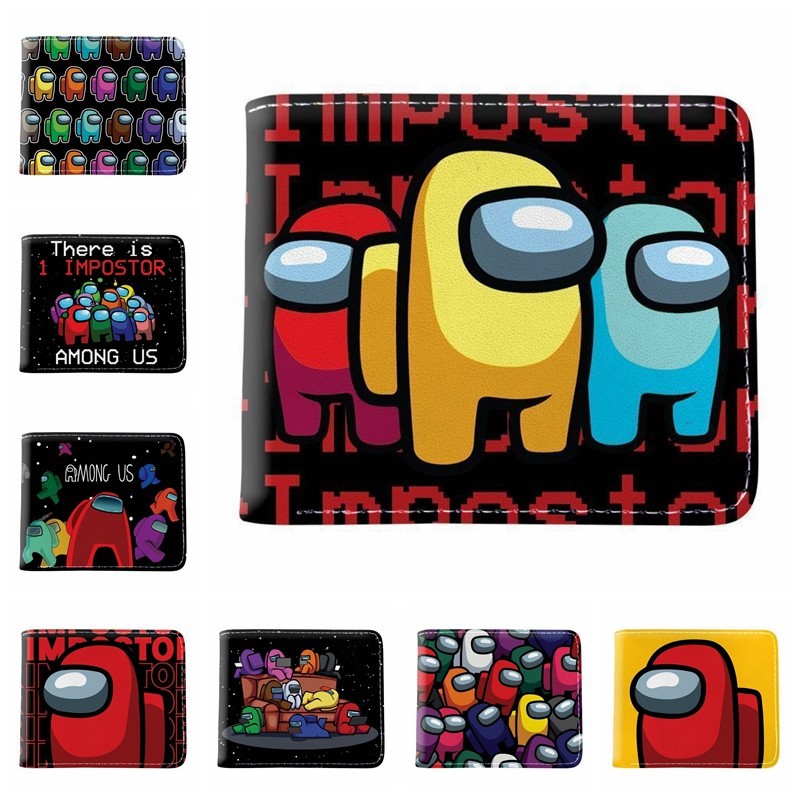among us太空狼人杀游戏青少年学生钱包卡通动漫短款儿童钱夹卡包