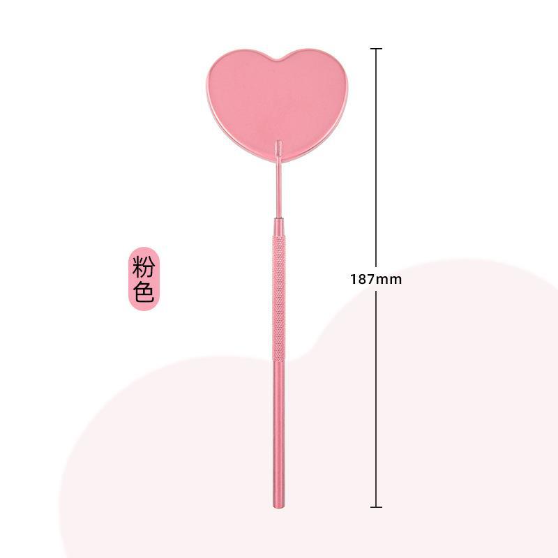 Cross-Border Stainless Steel Grafting Eyelash Mirror Eyelash Crescent Heart-Shaped Check Mirror Eyelash Aid Beauty Tools