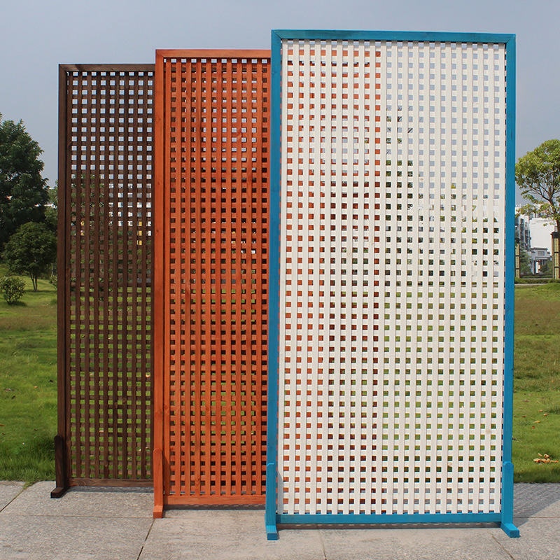 防腐木篱笆格子室外隔断墙户外庭院围栏屏风落地遮挡阳台防护栅栏