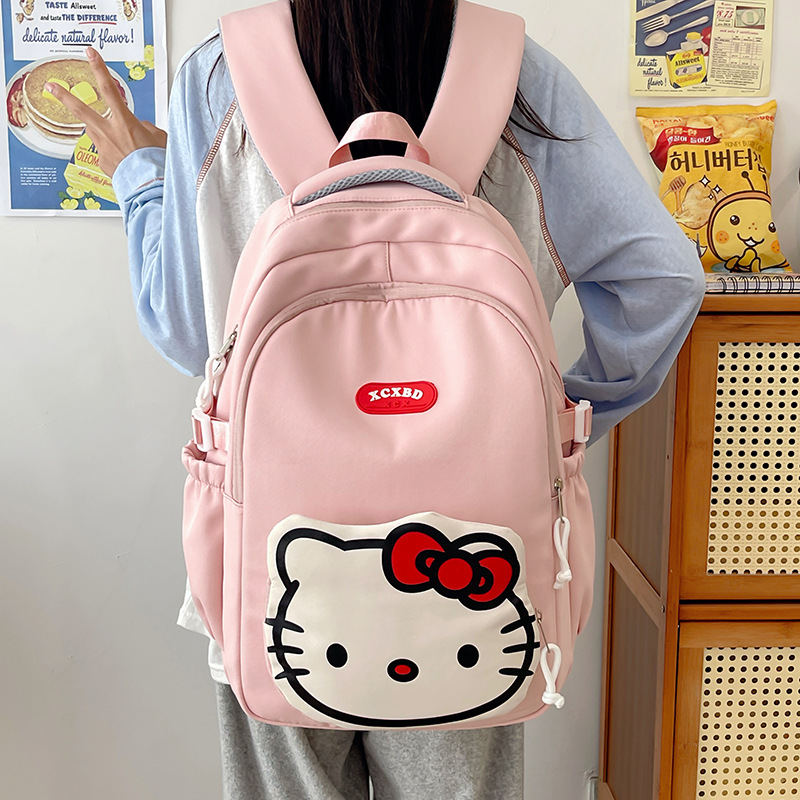可爱卡通KT猫双肩包初高中生学生书包高颜值大容量背包出行收纳袋