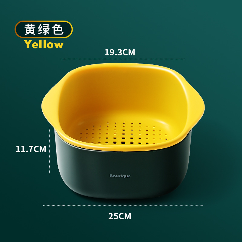 Double-Layer Drain Basket Kitchen Water Filter Taobao Vegetable Basket Fruit Plate Storage Basket Leaking Washing Basin Wholesale 0170