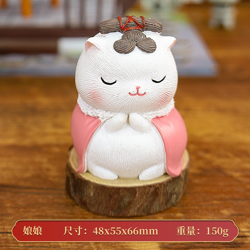 Court Cat Small Ornaments National Fashion Vintage Court Style Cat Doll Resin Crafts Desktop Decoration Creative Gift