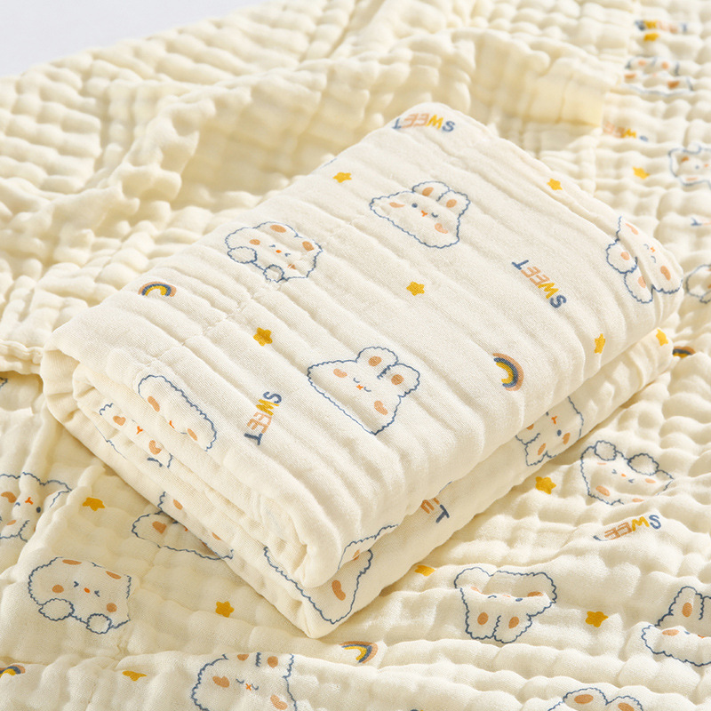 Newborn Baby Bath Towel Six Layers of Pure Cotton Gauze Bath Towel Class a Soft Children's Blankets Absorbent Newborn Baby Swaddling Quilt