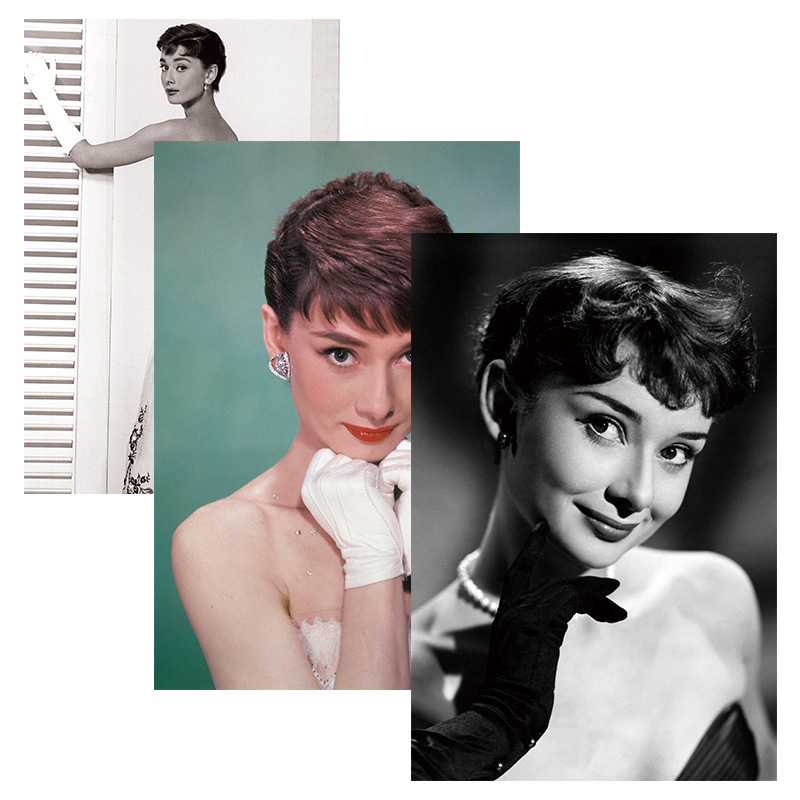 奥黛丽赫本海报 经典黑白家居宿舍咖啡厅装饰挂画墙画可定制-阿里巴巴