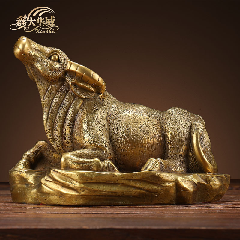 十二生肖牛摆件黄铜卧牛吉祥物属牛属相客厅乔迁开业礼物高档大气