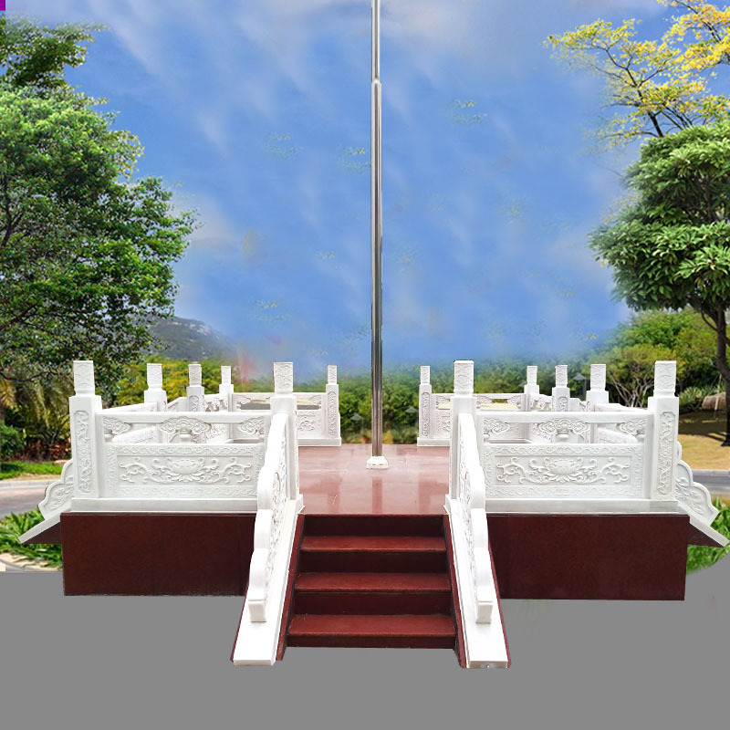 石雕栏杆 汉白玉栏板升旗台 学校升旗台石栏杆大理石栏杆厂家直销