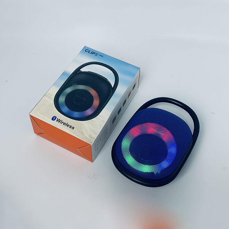 New Clip 5 + RGB Wireless Bluetooth Speaker Outdoor Portable TF Card Portable 4-Inch Square Dance Audio.