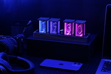 拟辉光管时钟定时器免组装led数字闹钟RGB辉光钟胡桃木跨境新品
