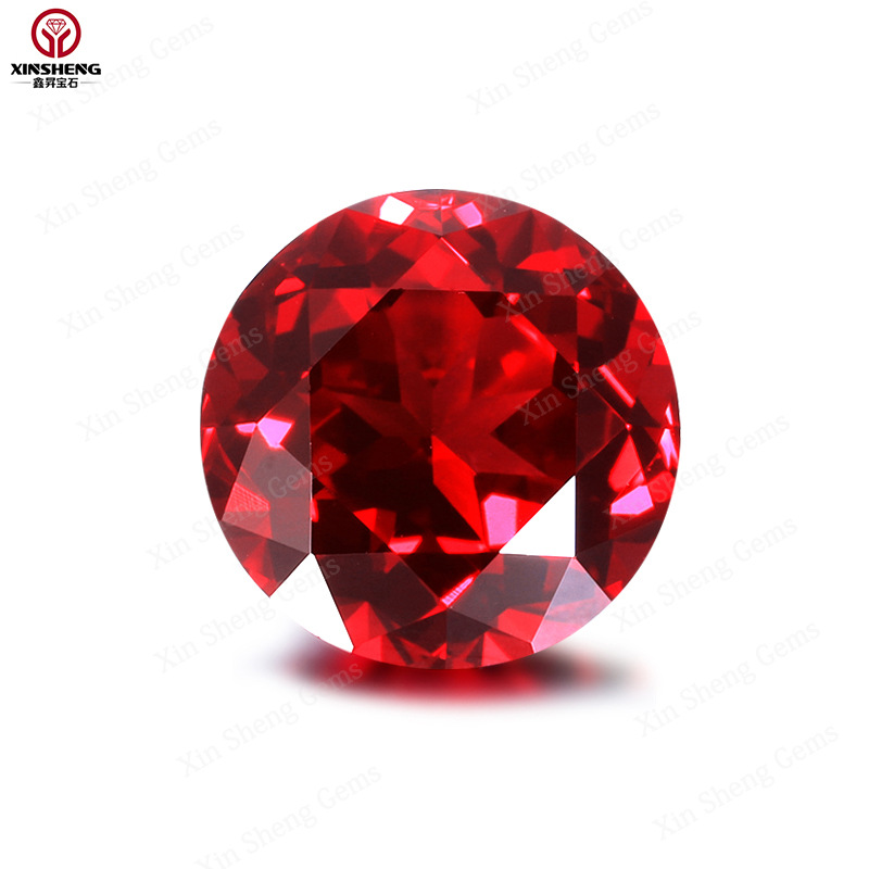 培育红宝石圆形鸽血红宝石现货批发梧州培育彩宝红宝裸石厂家直销