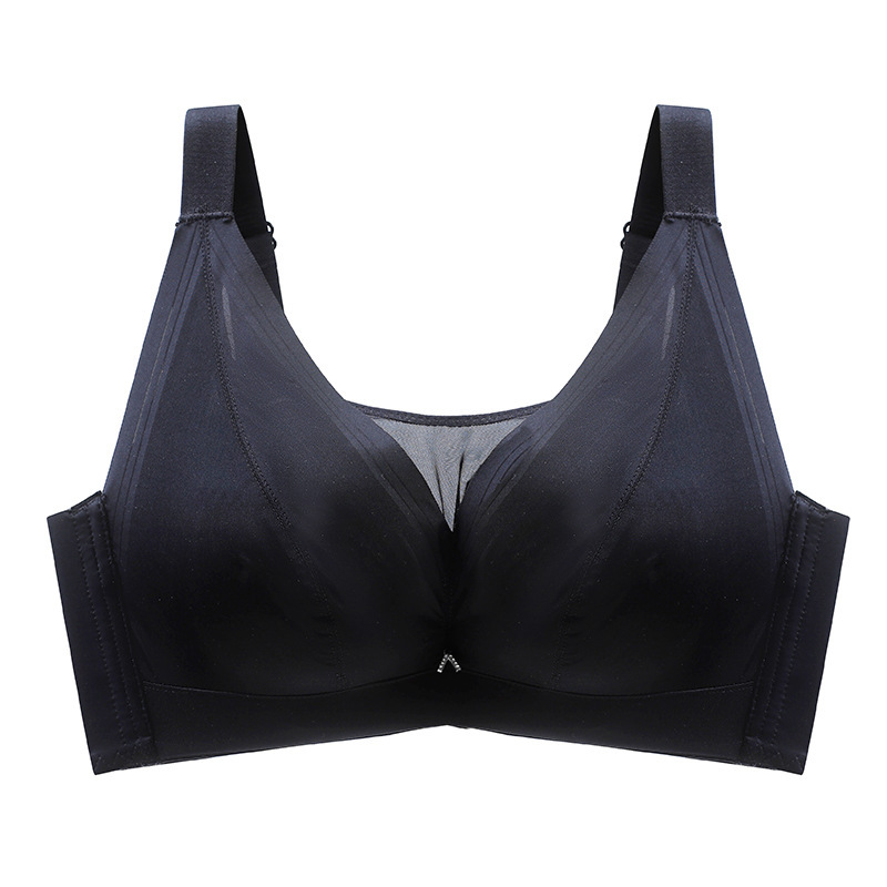 Anti-Sagging Glossy Surface without a Scratch Latex Underwear with Steel Ring Women's Thin Big Breast Slimming Chest Bra plus Size Plump Girls