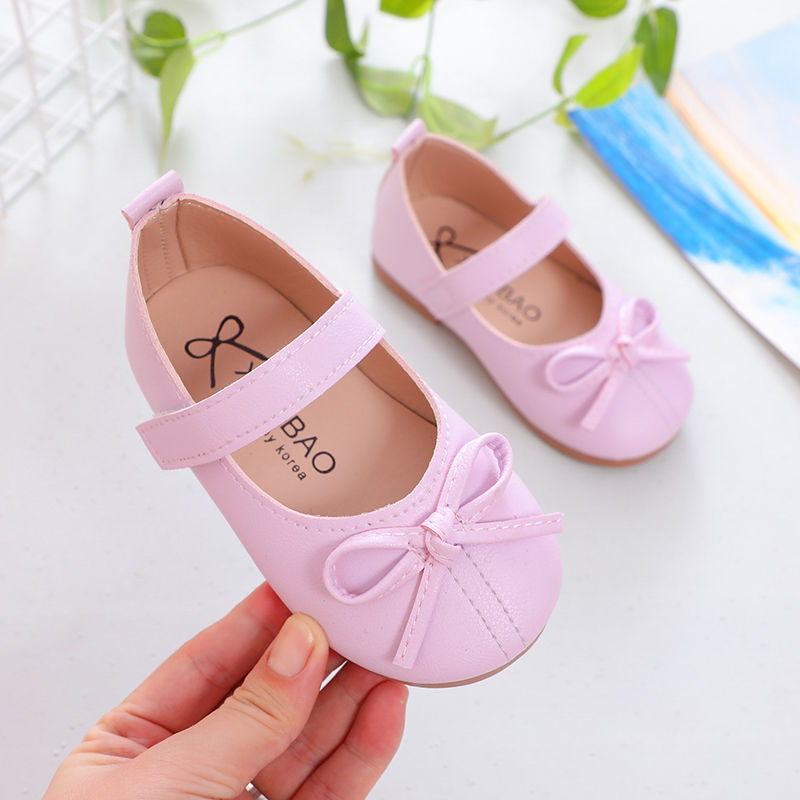 女童公主鞋儿童软底鞋子春秋新款百搭时尚小学生单鞋蝴蝶结网红鞋