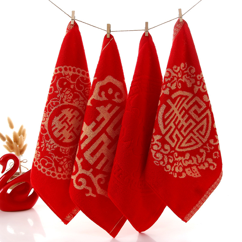 喜帕大手帕回礼喜字小方巾陪嫁结婚红手绢订婚帕子礼品小毛巾