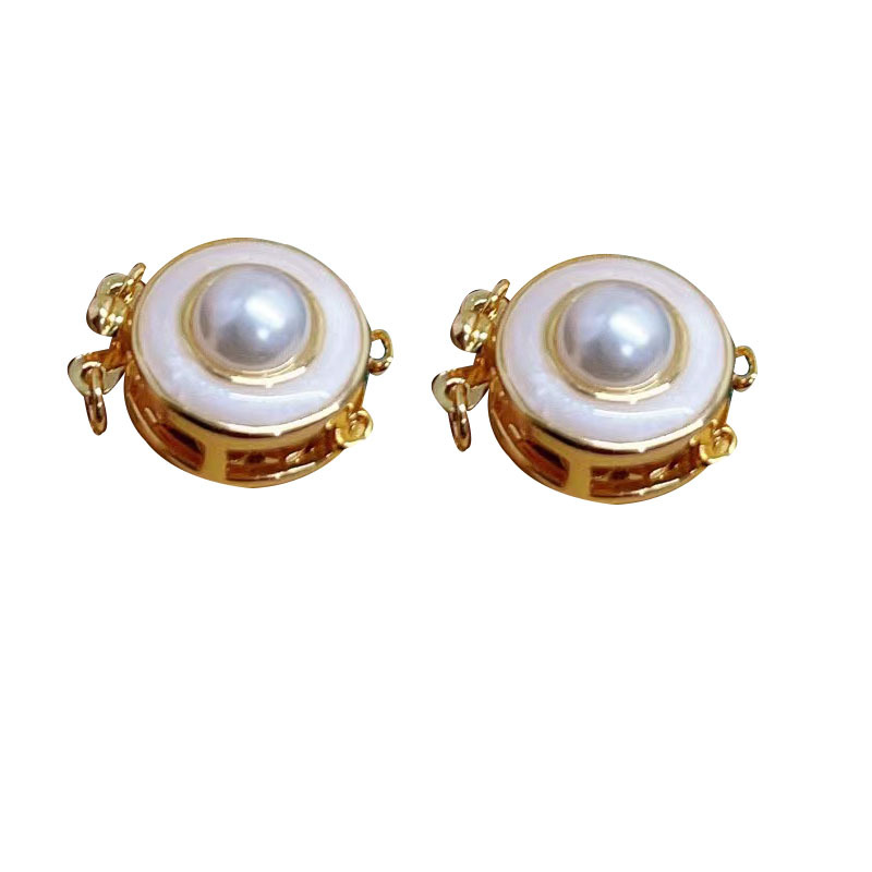 DIY Accessories Shell Pearls Drop Oil Pin Buckle Single Row Buckle Accessories Pearl Necklace Pin Buckle Bracelet Ending